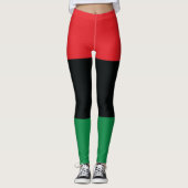 Rot-, Schwarz- und Grüne Flagge Leggings (Vorderseite)