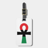 Rot, Schwarz und grüner Ankh Gepäckanhänger (Vorderseite vertikal)