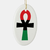 Rot, Schwarz und grüner Ankh Keramik Ornament (Rechts)