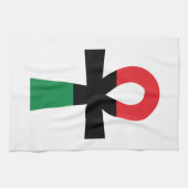 Rot, Schwarz und grüner Ankh Küchentuch (Horizontal)