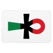 Rot, Schwarz und grüner Ankh Magnet (Horizontal)