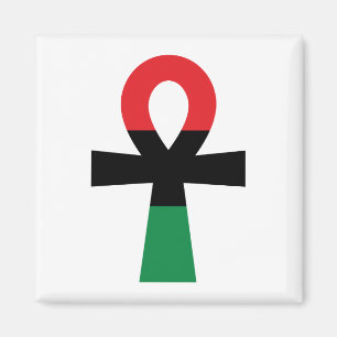 Rot, Schwarz und grüner Ankh Magnet
