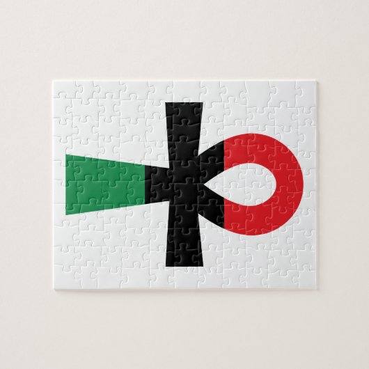 Rot, Schwarz und grüner Ankh Puzzle (Horizontal)