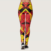 Rot, Schwarz und Phantastischer Spritzer Leggings (Rückseite)