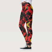 Rot, Schwarz und Phantastischer Spritzer Leggings (Links)
