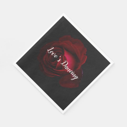 Rot, Schwarz und Rose Serviette (Ecke)