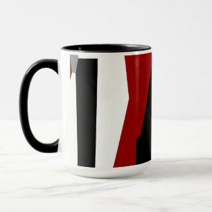 Rot schwarz und weiß abstrakt tasse