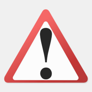 Rot, Schwarz und Weiß - Ausrufezeichen Dreieckiger Aufkleber