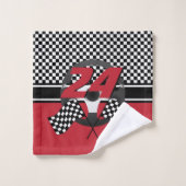 Rot, Schwarz und Weiß Badhandtuch Set (Waschlappen)