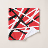 Rot, Schwarz und Weiß Badhandtuch Set (Waschlappen)