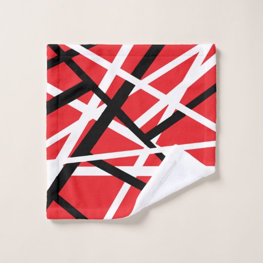Rot, Schwarz und Weiß Badhandtuch Set (Waschlappen)