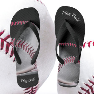 Rot Schwarz und Weiß Baseball Badesandalen