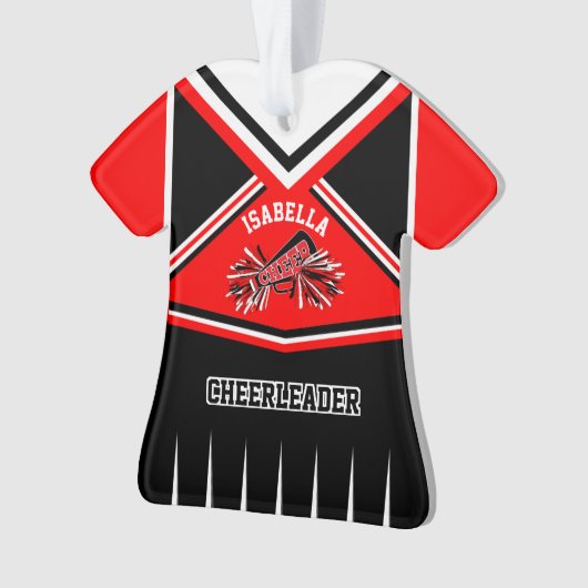 Rot, Schwarz und Weiß Chef Outfit Ornament (Vorderseite)