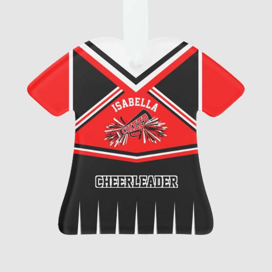 Rot, Schwarz und Weiß Chef Outfit Ornament (Rückseite)