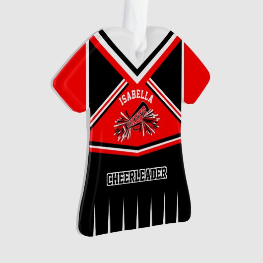 Rot, Schwarz und Weiß Chef Outfit Ornament (Vorderseite)