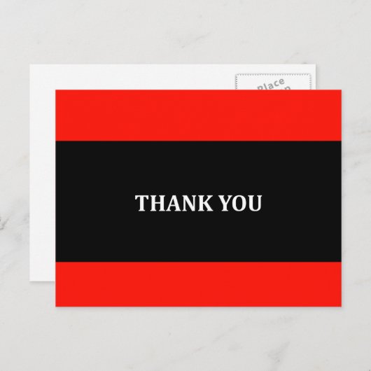 Rot, Schwarz und Weiß Danke an die Postkarte (Vorne/Hinten)