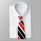 Rot, schwarz und weiß, doppelgestreift krawatte (Gebunden)