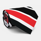 Rot, schwarz und weiß, doppelgestreift krawatte (Gerollt)