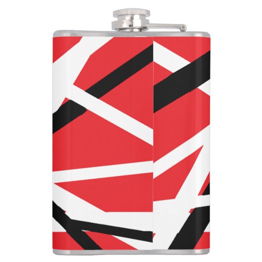 Rot, Schwarz und Weiß Flachmann (Rückseite)