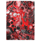 Rot, Schwarz und Weiß-Flüssig-Kunstmarmor Klemmbrett (Rückseite)