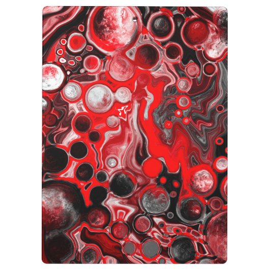 Rot, Schwarz und Weiß-Flüssig-Kunstmarmor Klemmbrett (Rückseite)