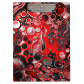 Rot, Schwarz und Weiß-Flüssig-Kunstmarmor Klemmbrett (Vorderseite)