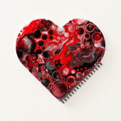 Rot, Schwarz und Weiß-Flüssig-Kunstmarmor Notizblock (Rückseite)