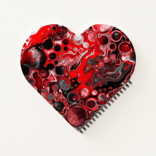 Rot, Schwarz und Weiß-Flüssig-Kunstmarmor Notizblock (Rückseite)