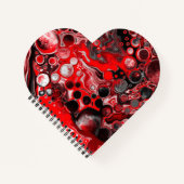 Rot, Schwarz und Weiß-Flüssig-Kunstmarmor Notizblock (Vorderseite)