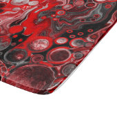 Rot, Schwarz und Weiß-Flüssig-Kunstmarmor Schneidebrett (Ecke)