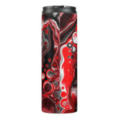 Rot, Schwarz und Weiß-Flüssig-Kunstmarmor Thermosbecher (Rückseite)