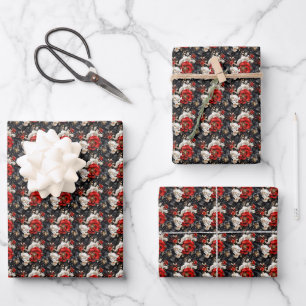 Rot, Schwarz und Weiß Geschenkpapier Set