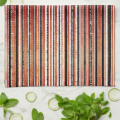 Rot, Schwarz und Weiß gestreifte Musterküche Towe Geschirrtuch (Gefaltet)