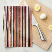 Rot, Schwarz und Weiß gestreifte Musterküche Towe Geschirrtuch (Viertel Falte)