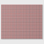 Rot Schwarz und Weiß Gingham Karo Geschenkpapier (Flach)