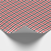 Rot Schwarz und Weiß Gingham Karo Geschenkpapier (Ecke)