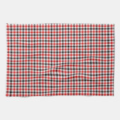 Rot Schwarz und Weiß Gingham Karo Geschirrtuch (Horizontal)