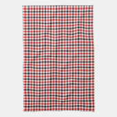 Rot Schwarz und Weiß Gingham Karo Geschirrtuch (Vertikal)