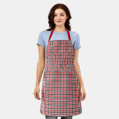Rot Schwarz und Weiß Gingham Karo Schürze (Getragen)