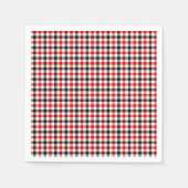 Rot Schwarz und Weiß Gingham Karo Serviette (Vorderseite)