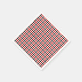 Rot Schwarz und Weiß Gingham Karo Serviette (Ecke)