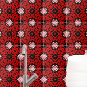 Rot Schwarz und Weiß Kaleidoskopisch geometrisch Fliese