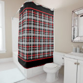 Rot, Schwarz und Weiß Kariert Duschvorhang (Beispiel)