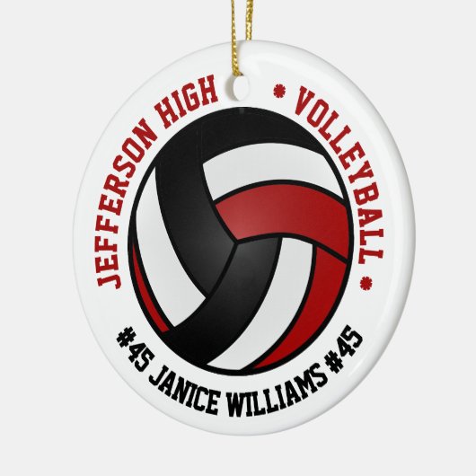 Rot, Schwarz und Weiß 🏐 Keramik Ornament (Links)