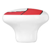 Rot, Schwarz und Weiß Keramikknauf (Seitenansicht)