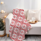 Rot Schwarz und Weiß Klassik Messe Isle Motif Fleecedecke