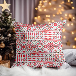 Rot Schwarz und Weiß Klassik Messe Isle Motif Kissen