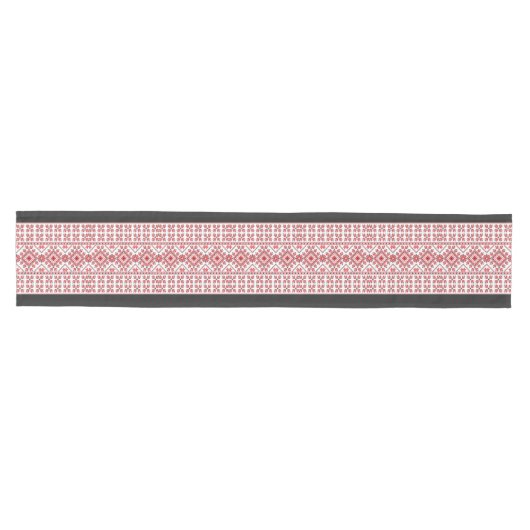 Rot Schwarz und Weiß Klassik Messe Isle Motif Mittelgroßer Tischläufer (Horizontal)