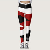 Rot Schwarz und Weiß Leggings (Vorderseite)
