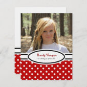Rot, Schwarz und Weiß Polka Dot Party Einladung (Vorne/Hinten)